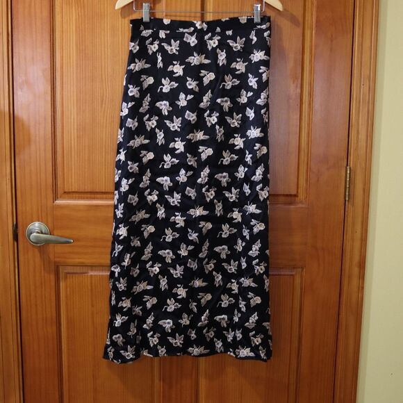 Vintage Streetwear Floral 90s Maxi Skirt Rayon Medium Phoebe Buffay - Picture 2 of 9